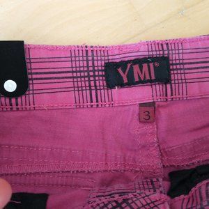 YMI size 3 pink and black short